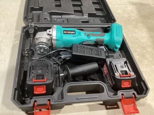 125mm Brushless Electic Angle Grinder - 2 Batteries - Missing Attachment Heads - Lot 367