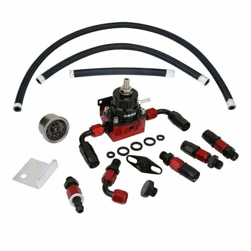 OSIAS Black & Red Adjustable Fuel Pressure Regulator Kit AN 6 Fitting End - Lot 397