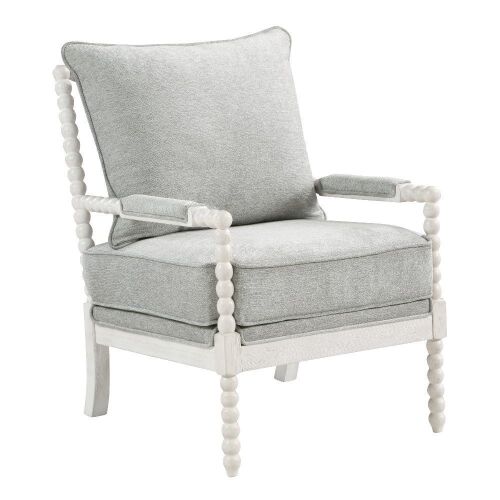 OSP Home Furnishings Kaylee Spindle Chair in Smoke Fabric with White Frame - Lot 94