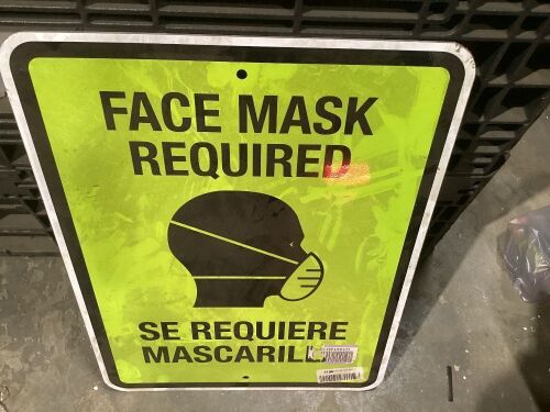 Face Mask Required Sign, 18" x 24"  - Lot 1000