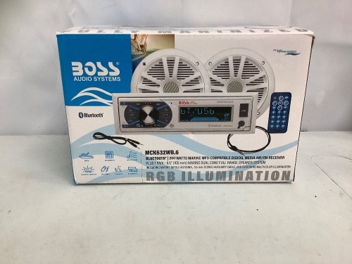 Boss Audio Systems MCK632WB.6 Marine Receiver, Untested, E-Commerce Return, Sold as is - Lot 67
