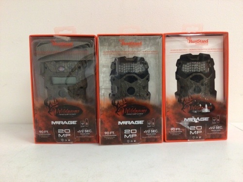 Lot of (3) Wildgame Innovations Mirage Trail Cameras, E-Commerce Return, Untested, Sold as is - Lot 397