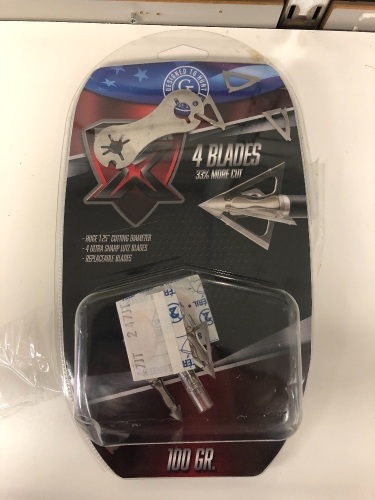G5 Outdoors Striker X 4-Blade Fixed-Blade Broadheads 3 pack, E-Commerce Return, One Head Needs Fixed, Sold as is - Lot 554