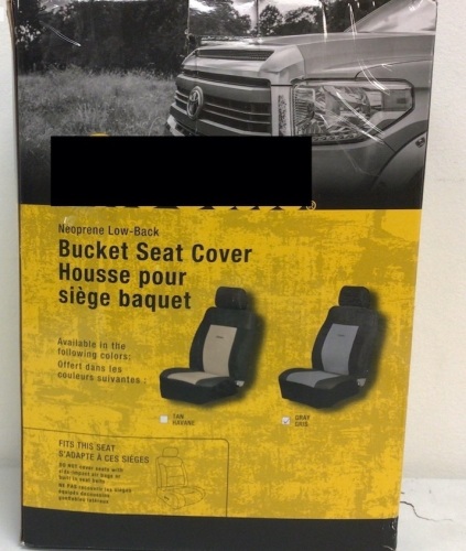 Neoprene Low Back Bucket Seat Cover, E-Commerce Return, Sold as is - Lot 590