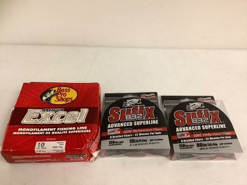Lot of (3) Assorted Fishing Line, E-Commerce Return - Lot 658