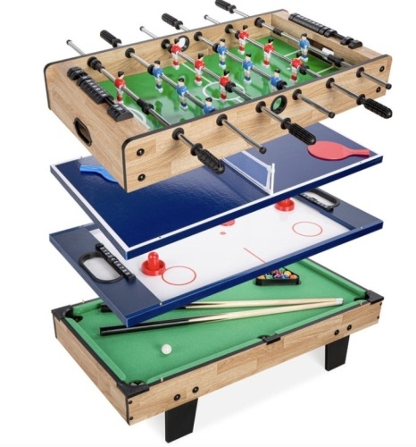 4-in-1 Multi Game Table Set w/ Air Hockey, Table Tennis, Billiards, Foosball - Lot 116
