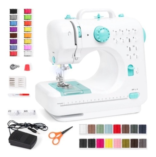 6V Portable Foot Pedal Sewing Machine w/ 12 Stitch Patterns - Lot 124