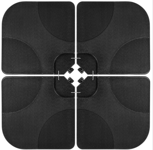 4-Piece Cantilever Offset Patio Umbrella Stand Square Base Plate Set, Black - Lot 131