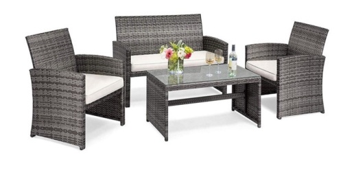 4PCS Patio Rattan Furniture Set, May Be Missing Hardware - Lot 137