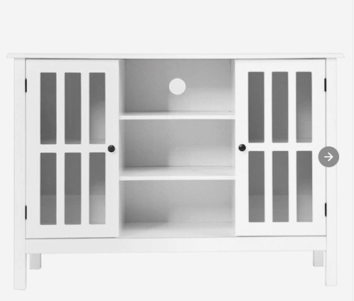 Modern/Contemporary White TV Cabinet (Accommodates TVs up to 40-in) - Lot 182