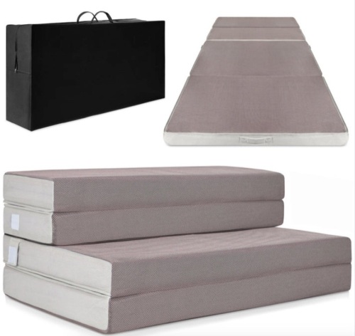 Folding Portable Mattress Topper w/ Plush Foam - Lot 734