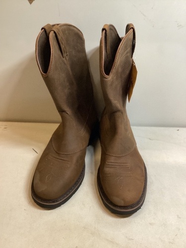 Pinedale Square-Toe Western Work Boots for Men, Size 13D - Lot 735