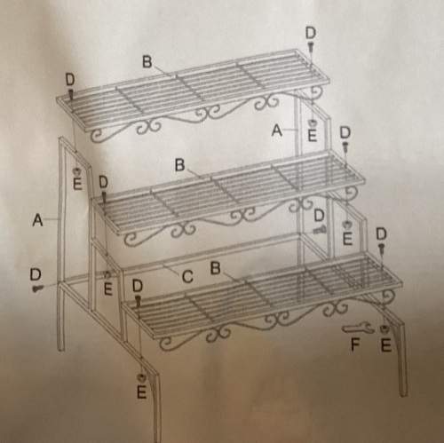 3-Tier Decorative Metal Stand, May Be Missing Hardware - Lot 773