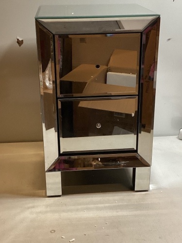 Mirrored Night Stand, Knobs Missing - Lot 789