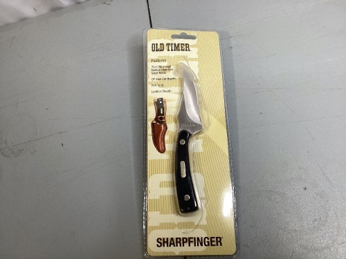 Old Timer Sharpfinger Knife w/ Leather Sheath - Lot 276