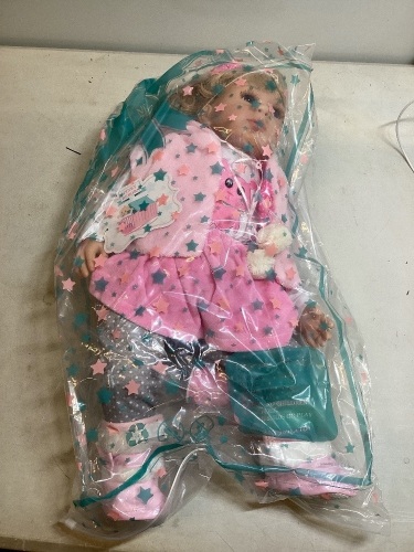 24" Doll w/ Curly Golden Hair, Pink Clothes - Lot 330