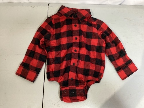 Plaid Long-Sleeve Infant Onesie, 12 mo - Lot 284
