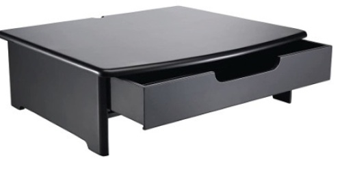 Rolodex® Wood Workspace Monitor Stand With Drawer, Black - Lot 624