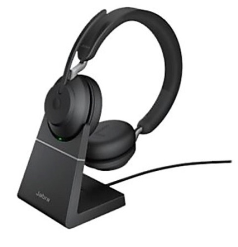 Jabra Evolve2 65 UC Stereo Wireless Bluetooth Headset w/ Charging Stand - Lot 603