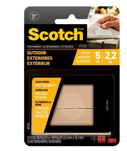 Lot of 17 Scotch Outdoor Fasteners, 1 in. x 3 in., Clear, 2 Sets/Pack - Lot 608