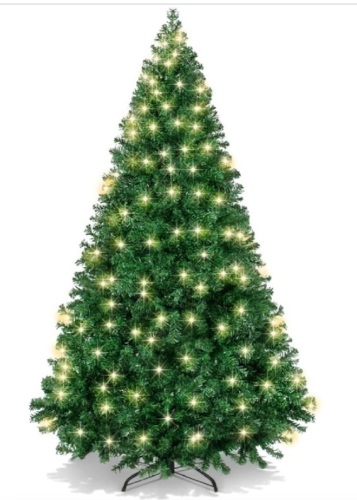Premium Artificial Pre-Lit Pine Christmas Tree w/ 1,000 Tips, 250 Lights - Lot 639