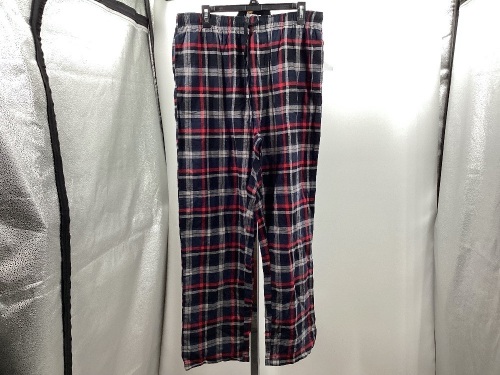 Men's Red/Navy Plaid Pajama Pants, XL - Lot 487
