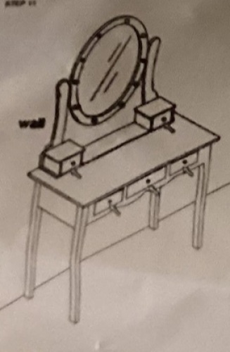 Vanity w/ Mirror, May Be Missing Hardware - Lot 606