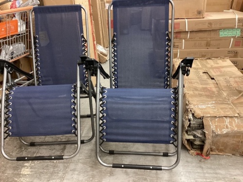 Set of 2 Lounge Chair, Table w/ Cup Holders - Lot 631
