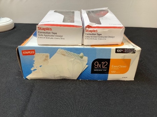 Staples Envelopes & 2 Boxes Correction Tape - Lot 125