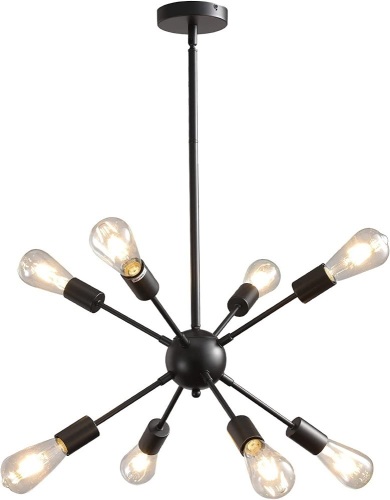 8-Lights Black Sputnik Chandelier - Lot 140