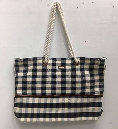 Cotton Soulder Tote - Broken Zipper - Lot 198