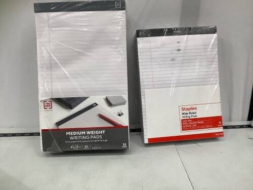 Bundle of 8, Staples Reems of Copy Paper & Writing Pads  - Lot 260