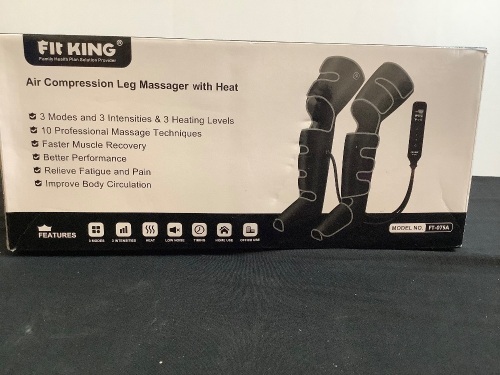 Fit King, Air Compression Leg Massager w/ Heat - Lot 268