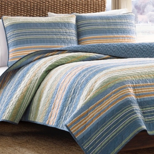 Eddie Bauer Stripe Cotton Quilt Set, Full/Queen - Lot 442
