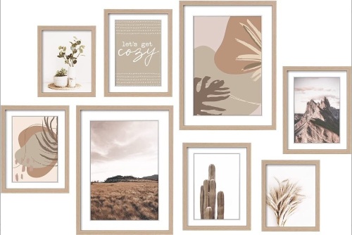 ArtbyHannah 8 Pack Modern Neutral Gallery Wall Frame Set - Lot 471