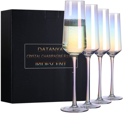 DATANYA Crystal Champagne Flute Glasses Set of 4 - Lot 643