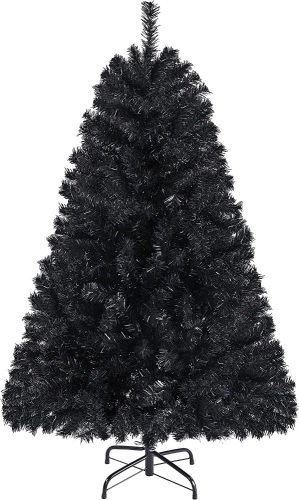 4.5ft Halloween Black Artificial Christmas Pine Tree - Lot 7036
