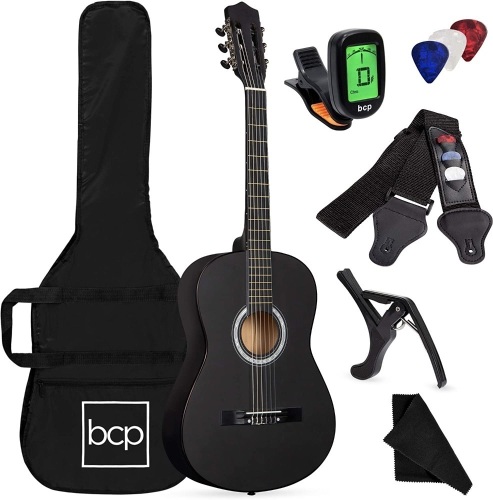 38in Beginner All Wood Acoustic Guitar Starter Kit - Lot 7065