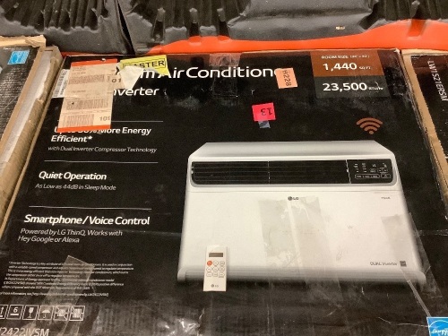 LG Electronics23,500 BTU Dual Inverter Smart Window Air Conditioner Cools 1,440 Sq. Ft. with Remote, Wi-Fi Enabled - Lot 13