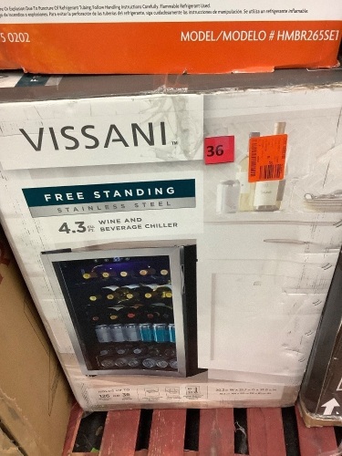 Vissani4.3 Cu. ft. Wine and Beverage Cooler in Stainless Steel - Lot 36