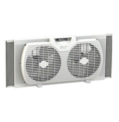 Comfort Zone 9 in. Twin Window Fan with Manually Reversible Airflow Control - Lot 449