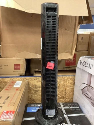 Comfort Zone 30 in. 3-Speed Oscillating Black Tower Fan with Remote Control - Lot 462