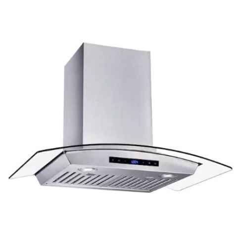 Vissani 30 in. W Convertible Glass Wall Mount Range Hood with 2 Charcoal Filters in Stainless Steel - Lot 464
