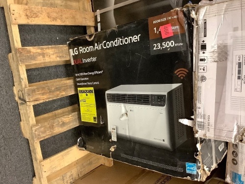LG Electronics23,500 BTU Dual Inverter Smart Window Air Conditioner Cools 1,440 Sq. Ft. with Remote, Wi-Fi Enabled - Lot 466