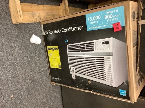 LG Electronics 15,000 BTU 115-Volt Window Air Conditioner LW1521ERSM Cools 800 Sq. Ft. with ENERGY STAR and Remote, Wi-Fi Enabled - Lot 469