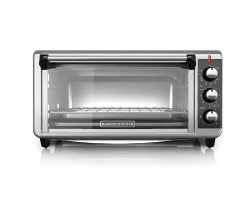 BLACK+DECKER 1500 W 8-Slice Stainless Steel Toaster Oven with Broiler - Dented - Lot 114