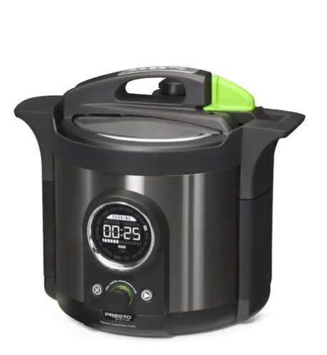 Presto Precise Plus 6 Qt. Black Stainless Steel Electric Pressure Cooker with Built-In Timer - Lot 160