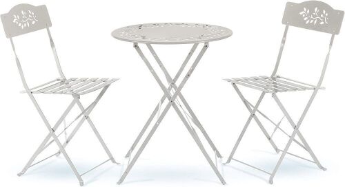 Metal Bistro Set - White - Lot 173