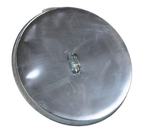 Lot of (2) Vestil DC-245-H Open Head Galvanized Drum Cover with Handle, Silver  - Lot 391