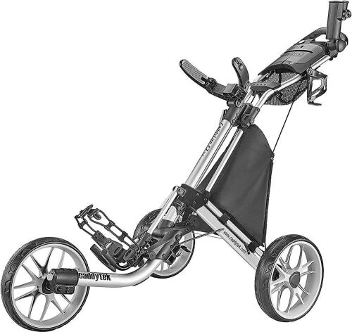 CaddyTek CaddyLite EZ Fold 3 Wheel Golf Push Cart with Foot Brake - Lot 411